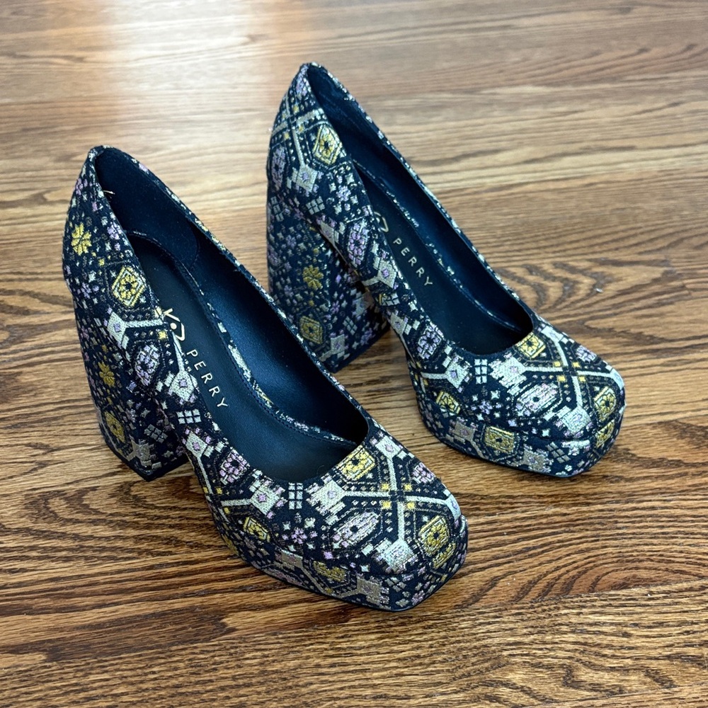 Katy Perry Collections Women's Multicolor Patterned Platform Heels